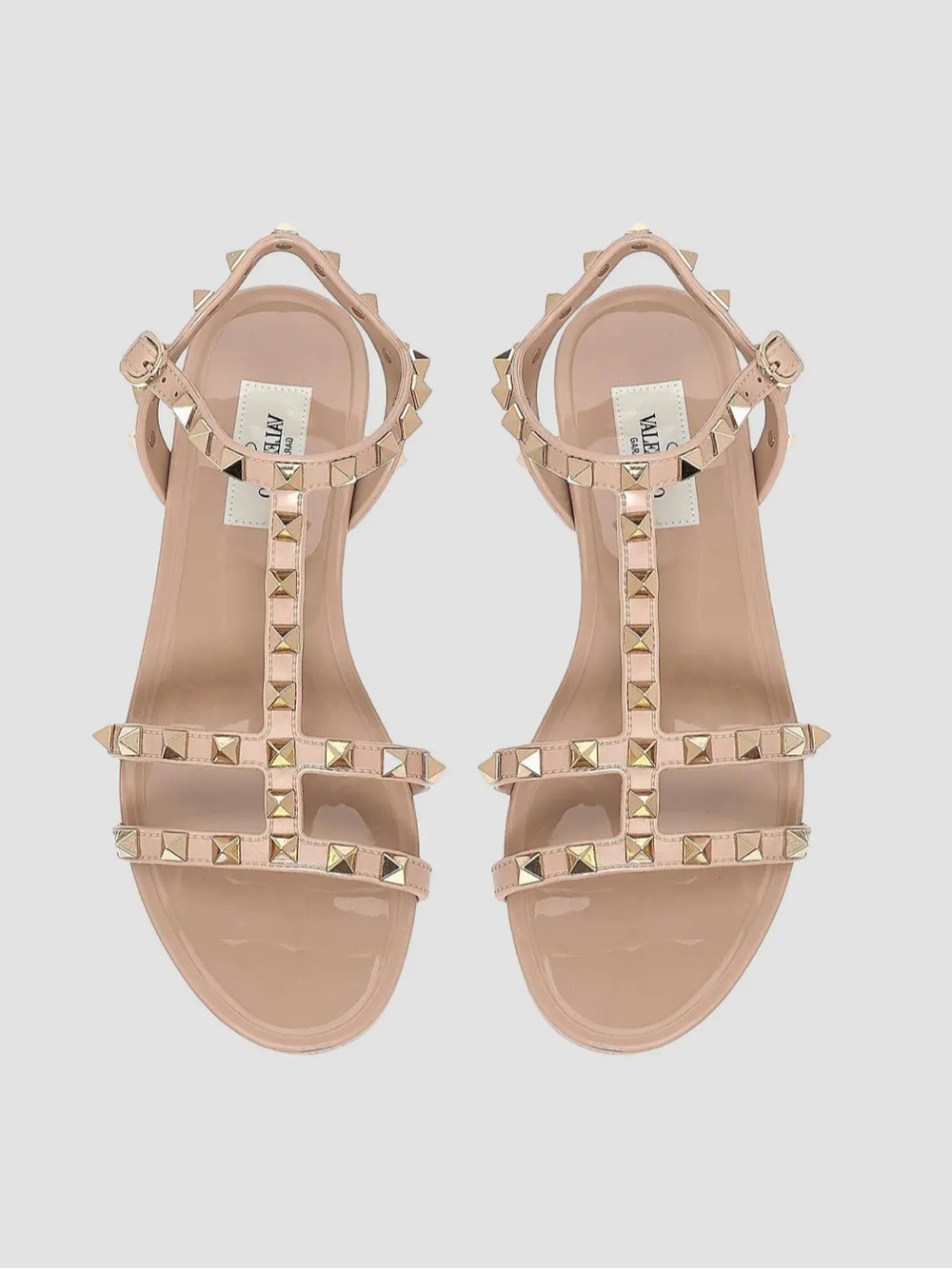 VALENTINO Jelly Gladiator Rockstud Flat Rubber Sandals 37